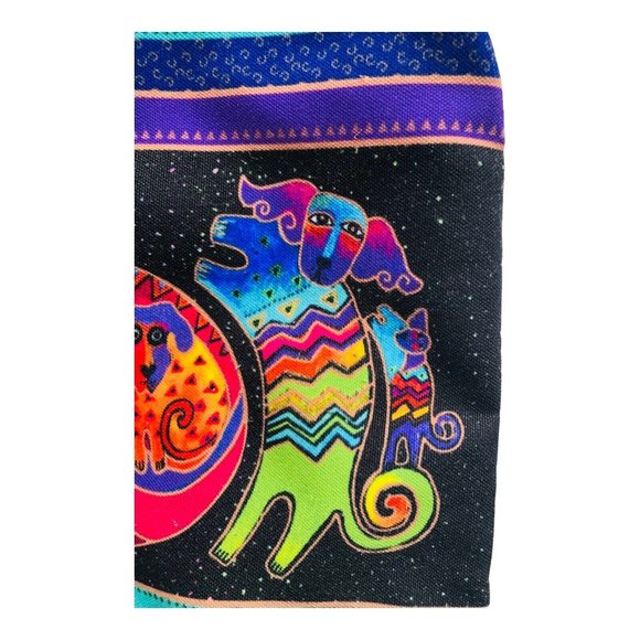 Laurel Burch Cloth Crossbody Bag Purse Dog & Doggies Colorful Design Zippered - Picture 14 of 16